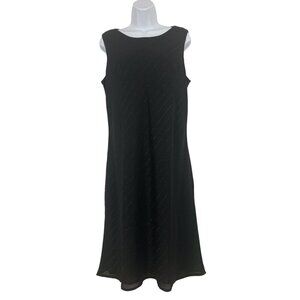 Norton Womens Sleeveless Black Dress With Subtle Stripes Size 12 Large
